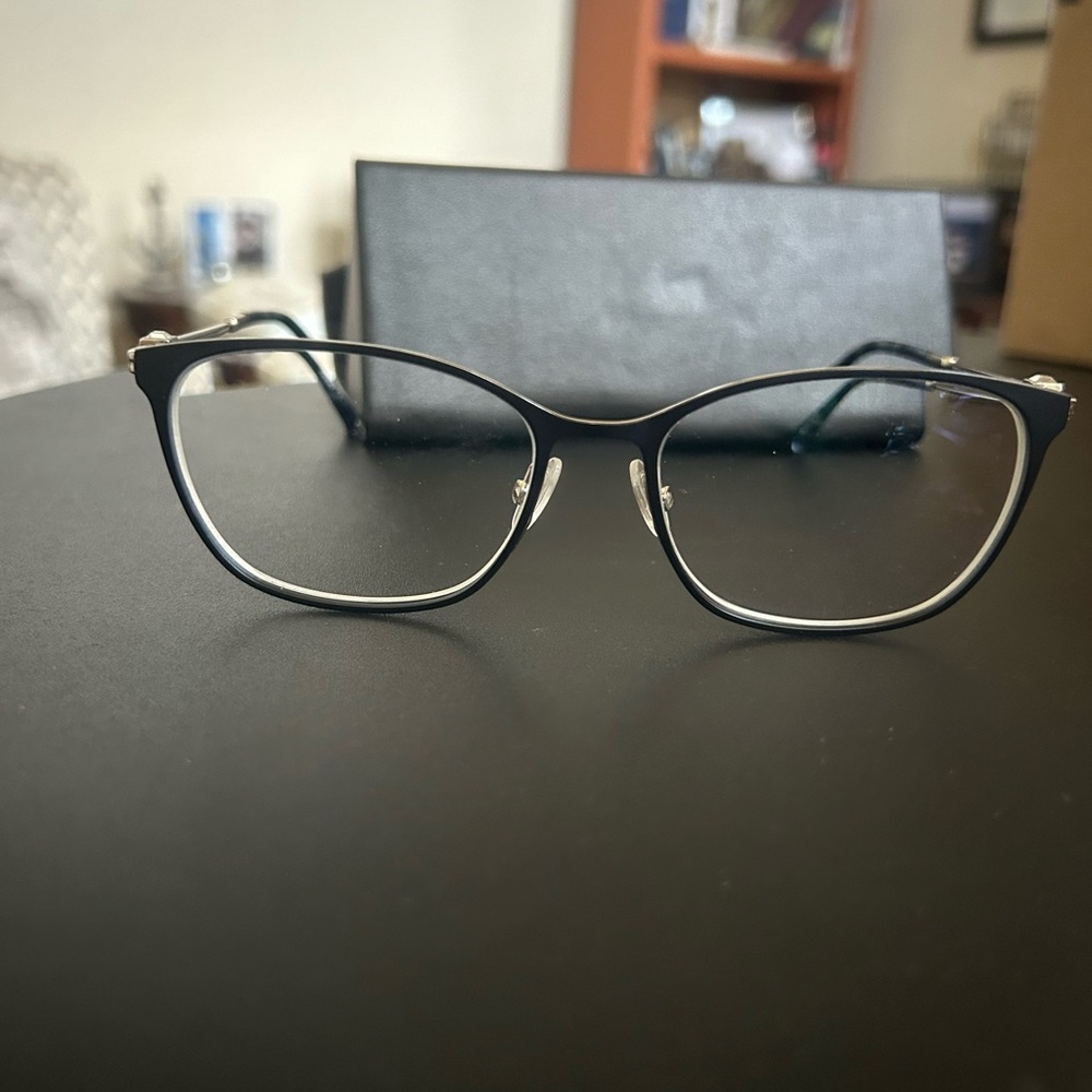 Women’s Max Mara Matte Blue glasses (52-16-140) with case.